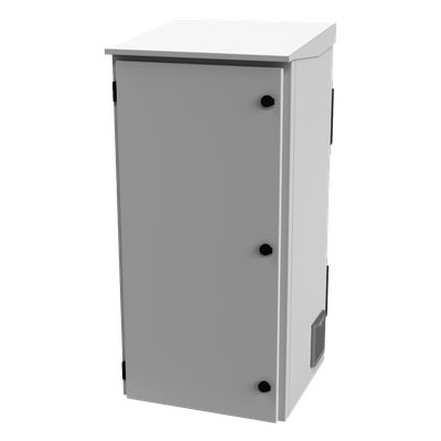 Gabinete de Exterior con Rack de 19\" de 24U con Ventiladores y Termostato, Se envía el Gabinete Armado (Montaje a poste o torre se vende por separado).