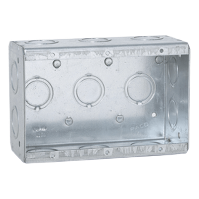 Caja Multigang de 3 Gangs / Profundidad de 2-1/2\" / 16 Entradas de 1/2\" y 3/4\".