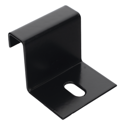Grapa de Fijación para Escalera Tubular de 1.5\" de Peralte y 12\" de Ancho, Acabado con Pintura Epóxica Color Negro, Ideal para la Sujeción Segura de la Escalera Tubular a la Estructura