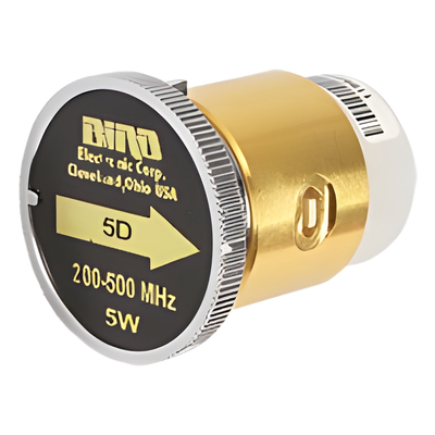 Elemento de 5 Watt en Línea 7/8\" para Wattmetro BIRD 43 en Rango de Frecuencia de 200 a 500 MHz.