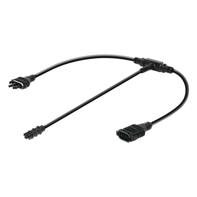 Cable troncal \"Y\". conecta paneles y dispositivos tales como microinversor y sistema de monitoreo en un conjunto.
