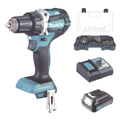 Rotomartillo/Taladro Inalámbrico (1/2\") de 1,900 RPM, 18Vcc, Incluye 1 Batería BL1815N de 1.5Ah, 1 Cargador Modelo DC18SD y Un Set de 75 Pzas Modelo E-06943