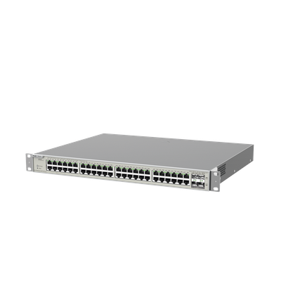 Switch Administrable Capa 3 con 48 puertos Gigabit PoE 802.3af/at + 4 SFP+ para fibra 10Gb, gestión gratuita desde la nube, 740W