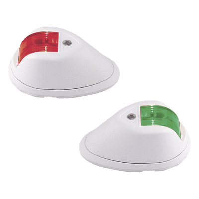 Set de Luces de Navegación Verticales Rojo / Verde con Carcasa en Color Blanco para Embarcaciones a Motor de Menos de 20 Metros