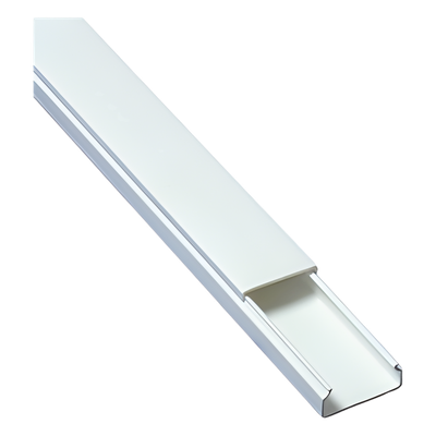 Canaleta blanca de PVC auto extinguible, sin división, 20 x 10 mm, tramo de 2.5 m (5101-01260)