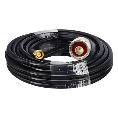 Cable Coaxial 10 Metros / Baja Pérdida / Diámetro 5 mm / Impedancia 50 Ω / Apantallamiento >90dB / Operación 5-3000 MHz / Conectores N y SMA Macho / Compatible NX9775 NX9776 NX9783