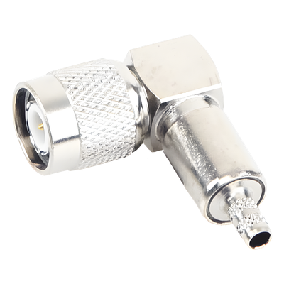 Conector TNC Macho en Ángulo Recto para Cable RG-58/U, LMR-195 Níquel/ Oro/ Teflón.​