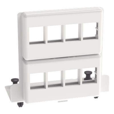 Patch Panel de 8 Puertos Keystone, Para Uso con Gabinetes Multipropósito, de Instalación a Presión, Color Blanco