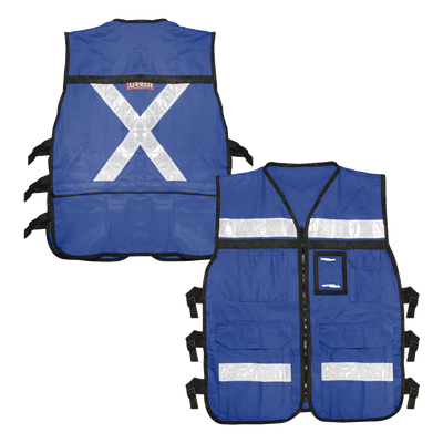 Chaleco Reflejante con 6 Bolsas Externas / 6 Broches ajustables / Talla Extra Grande.