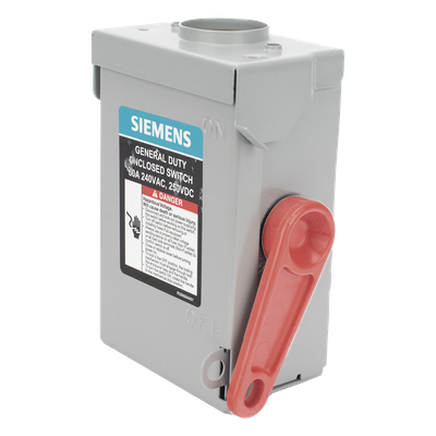 Interruptor de Seguridad GNF221RA, 240Vca, 2 polos, 30 Amp, sin portafusibles, Nema 3R.