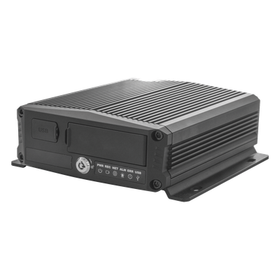 DVR Móvil / 6 Canales / 4 AHD + 2 IP / Almacenamiento 1 TB Micro SD + 2 TB SSD M.2 / H.265 / IA Embebida / 4G / GPS / Wi-Fi