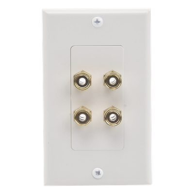 Placa de Pared | Postes de Unión Tipo Banana | Conexión para 2 Altavoces | Fácil Instalación | Conectores Chapados en Oro