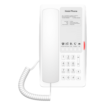 Teléfono IP Hotelero Wi-Fi 6 / 2 Líneas SIP / Doble Banda 2.4/5 GHz / 5 Teclas Programables / Puerto USB-A / PoE 802.3af / Audio HD
