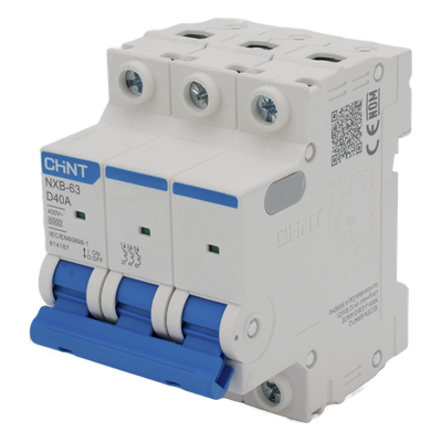 Pastilla para Riel Din, 3 Polos, 40 Amp, Vca:110/415v, 6kA, Catálogo: NXB633PD40.