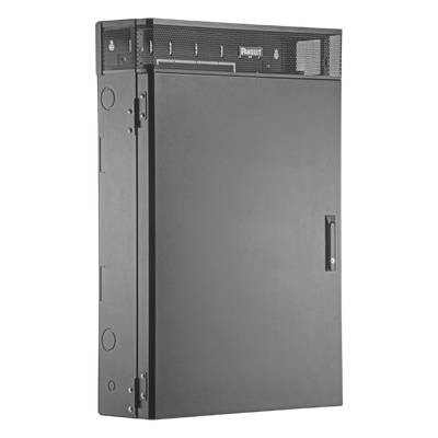 Gabinete de Montaje en Pared TrueEdge™, Con 3 UR para Equipo Activo y 3 UR para Paneles de Parcheo, Fabricado en Acero, Color Negro