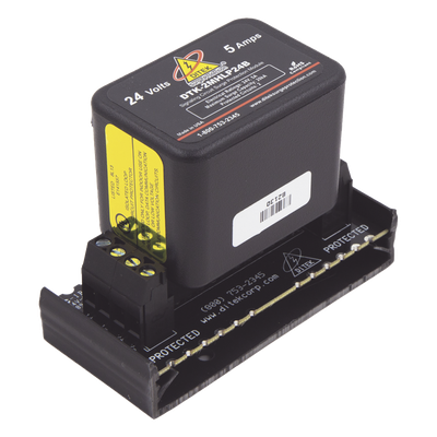 Protector Modular 24 V / 2 Pares / Base Desmontable / Snap-Track / Paneles de Incendio y Alarma