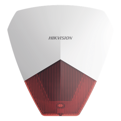 Sirena Estrobo Cableada Hikvision DS-PS1-R / 105 dB / LED Rojo / IP54 / 12V CC / Compatible con Paneles de Alarma