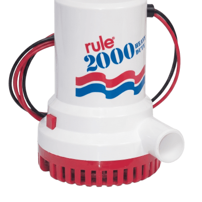 Bomba de Achique Sumergible Rule 12 / 2,000 GPH / 24V CD / Motor de Alta Eficiencia / Ejes de Acero Inoxidable / Protección Térmica TCO / Certificación CE e ISO 8849