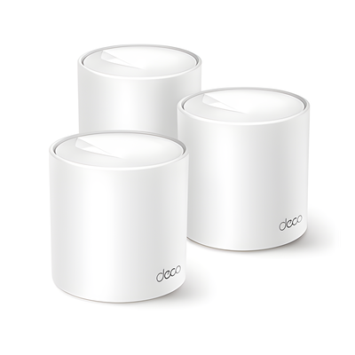 Kit 3 Routers Inalámbricos MESH Interior para Hogar / Doble Banda Wi-Fi 6 AX1500 Mbps / 2 Puerto Gigabit WAN/LAN / 2 Antenas Internas / Administración Mediante la App Deco (iOS, Android) / Protecci