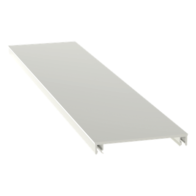 Cubierta para canaleta T-70, de PVC rígido, 70.1 x 9.1 x 2400 mm, Color Blanco Mate