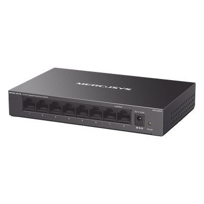 Switch NO Administrable / Para escritorio / Carcasa de Metal / 8 puertos 10/100/1000 Mbps / Diseño Compacto / Plug and Play