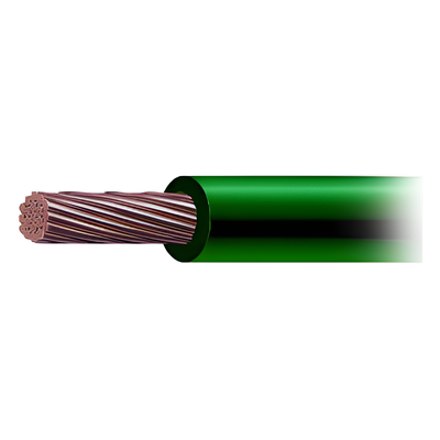 Cable de Cobre Recubierto THW-LS Calibre 4 AWG 19 Hilos Color Verde (50 metros)