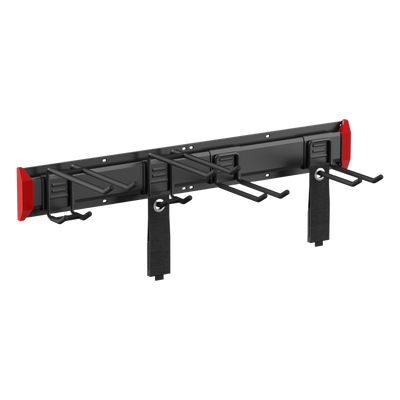 Estante de Almacenamiento de Pared / Capacidad 136 kg / Ganchos Ajustables / 2 Placas de Montaje / Acero y Plástico