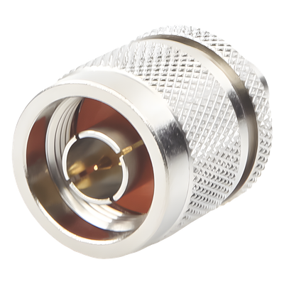 Adaptador en Línea de Conector SMA Macho a N Macho, Níquel/ Oro/ Teflón.