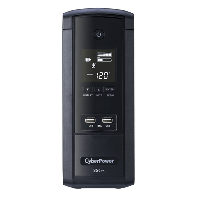 UPS Inteligente LCD / 850 VA / 510 W / Línea Interactiva con AVR / Onda Senoidal Simulada / 10 Tomas NEMA 5-15R / Protección Ethernet y Coaxial / 2 Puertos USB de Carga / Certificación ENERGY STAR