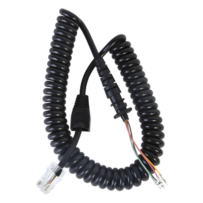 Cable de Micrófono Espiral / Conector 8P8C6 / Longitud 280 mm / Diámetro 4.5 mm / Temperatura -20~105°C / PP-PU Negro