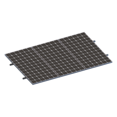 Kit Minirieles para Panel Solar / Arreglo 1x3 / 3 Paneles de 35mm / Montaje Plano en Lámina / 8 Rieles / Sujetadores Incluidos