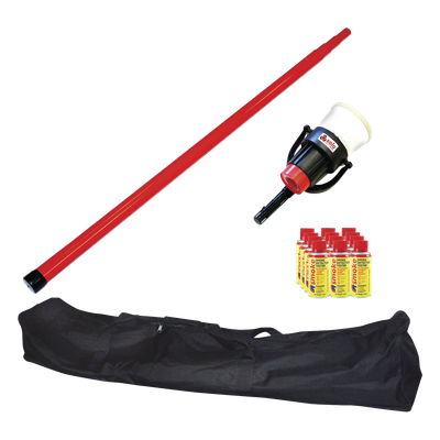 Kit De Prueba De Detectores De Humo, Incluye Pértiga Telescópica SOLO-100 4.6m, Dispensador SOLO-330 4\", 12 Latas De Humo M8 y Bolsa De Transporte SOLO-604