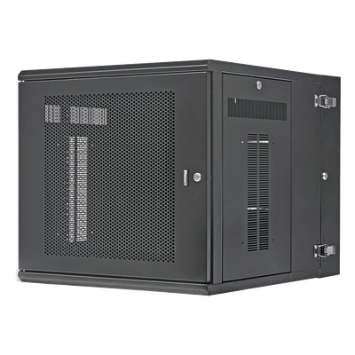 Gabinete PanZone de Montaje en Pared, de 19in, Puerta Perforada, 12 UR, 762mm de Profundidad, Color Negro