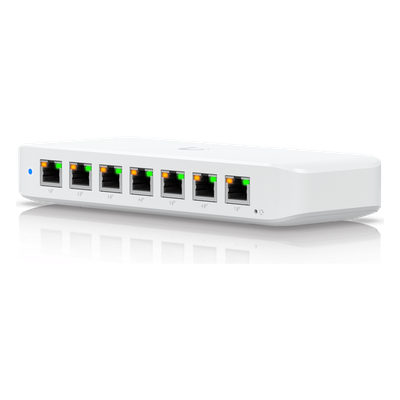 USW Ultra 60W Switch de 8 Puertos GbE (7 Puertos PoE+ y 1 Puerto Entrada PoE++) con Opciones de Montaje Versátiles