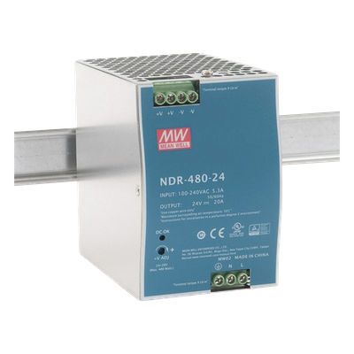 Fuente de poder industrial para riel DIN / 480W / 24Vcc / 20A / Entrada: 100-240Vca