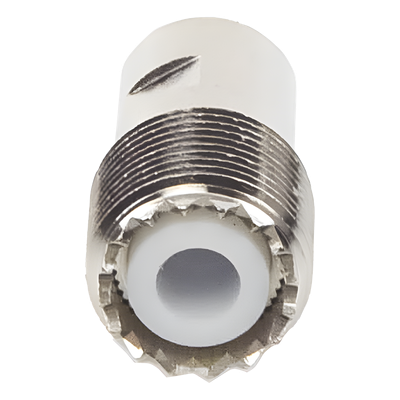 Conector UHF hembra (SO-239) de rosca para cable RG-58/U, RG-142/U.