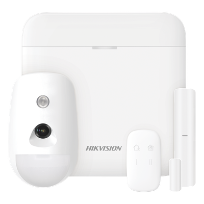 (AX PRO) KIT de Alarma AX PRO con GSM (3G/4G) / Incluye: 1 Hub / 1 Sensor PIR con Cámara / 1 Contacto Magnético / 1 Control Remoto / WiFi / Compatible con Hik-Connect P2P