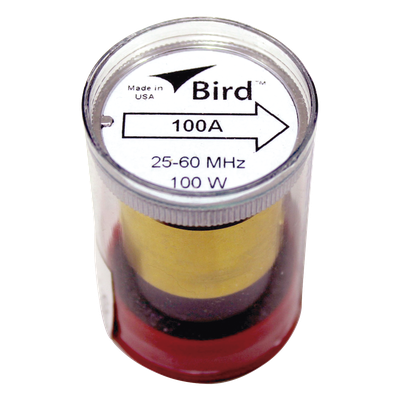Elemento de 100 Watt en Línea 7/8\" para Wattmetro BIRD 43 en Rango de Frecuencia de 25 a 60 MHz.