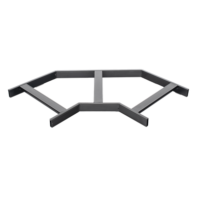 Curva Horizontal de 90° para Escalera Tubular de 1.5\" de Peralte y 12\" de Ancho, Acabado con Pintura Epóxica Color Negro, Incluye Coples y Tornillería