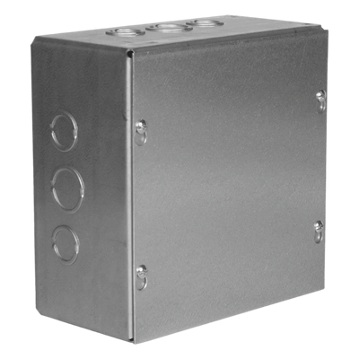 Caja Extra Grande 15\"x15\"x 4\"/ Profundidad 4\"/Entradas Laterales - Finales 4 Entradas de 1/2\"- 3/4\", 2 Entradas de 3/4\" - 1\" y 2 Entradas de 1\"- 1 1/4\"/ Incluye tapa / Incluye tapa.