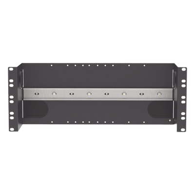 Soporte Industrial Para Instalar Equipos de Montaje en Riel DIN, Para Racks o Gabinetes Estándar de 19in, de 4UR, Color Negro