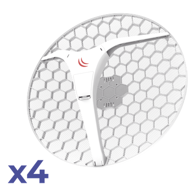 (LHG XL 5 ac 4 Pack) CPE y PtP en 5GHz 802.11 a/n/ac con Antena de Rejilla de 27dBi. \"Ahora con Más Velocidad y Mayor Distancia\"