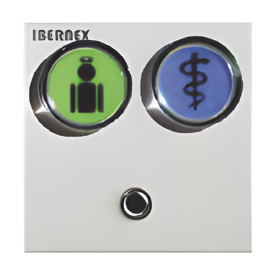 MODULO DE 2 BOTONES ILUMINADOS (VERDE Y AZUL) CON JACK DE 3,5MM PARA PULSADORES NX0871 Y NX0881 Y LECTOR RFID 125KHz INTEGRADO (4). CONEXION BUS RS485