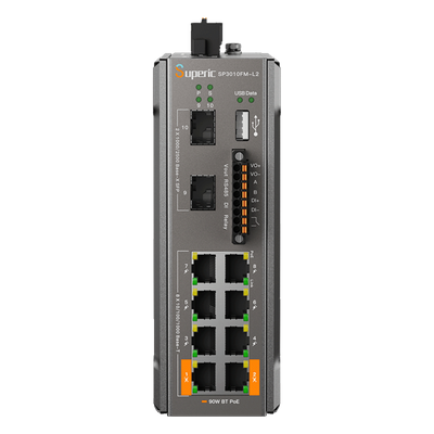 Switch de Red SP3010FM-L2 (V3) / 8 Puertos 10/100/1000Mbps PoE / 2 Puertos SFP 1000M/2.5Gbps / 240W PoE Budget / 26Gbps Capacidad de Conmutación / 19.3Mpps Tasa de Reenvío / DIN-Rail, Pared, Escrit