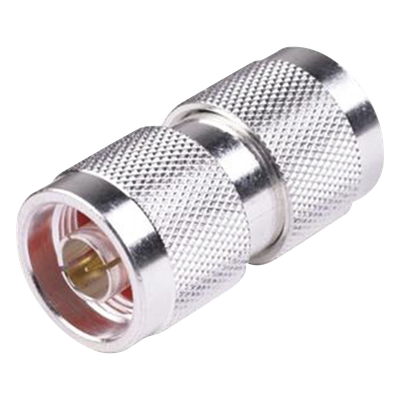 Adaptador Barril en Línea de Conector N Macho a N Macho, Plata/ Oro/ Teflón.