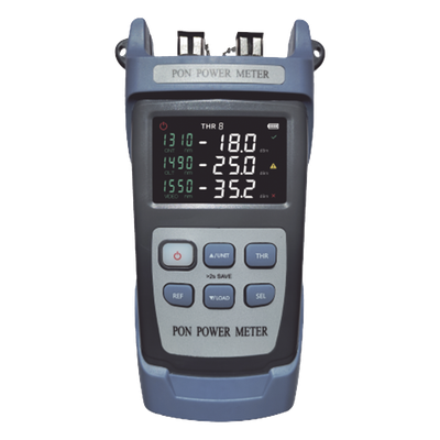Medidor de Potencia Óptica (OPM) para Fibra Óptica en Redes FTTx / Soporta 3 Longitudes de Onda: 1310nm, 1490nm y 1550nm / Rango de Medición de -40 a 25dBm