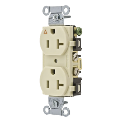Contacto Dúplex Conexión a Tierra Aislada/ 20 A 125 V/ 2 polos 3 Hilos/ Color Marfil/ Nema 5- 20R/ Grado Comercial.
