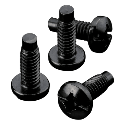 Kit de 20 Tornillos #10-32 x 0.75, Para Uso con Rieles de Tornillo Directo o Tuerca Enjaulada, de Acero, Color Negro