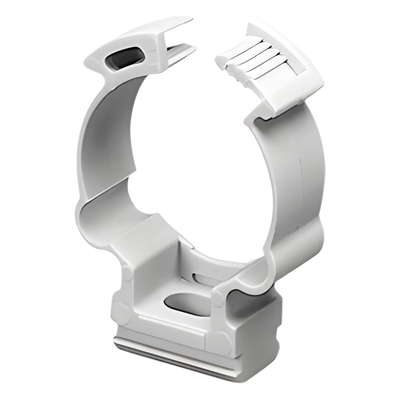 Soporte de collar (Abrazadera), PVC Auto-extinguible, cerrado para tubería de 16 mm