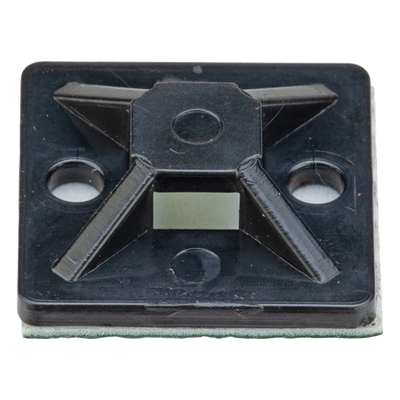 Montaje-Sujetador Adhesivo STRONGHOLD de 4 Vías de 3/4\" x 3/4\" x 1/4\", Color Negro, Nylon 6.6 Retardante de Llamas V-2, Paquete de 100pz